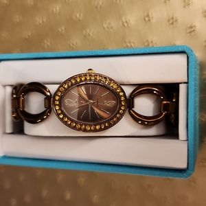 CATO Bronze Tone Rhinestone Chain Watch women’s